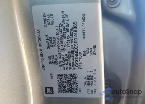 2024 Chevrolet Colorado from USA, damaged, VIN 1GCGSBEC9R1248889